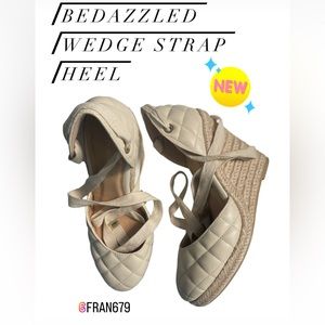 🍍Bedazzled Wedge Strap Heel🍍
